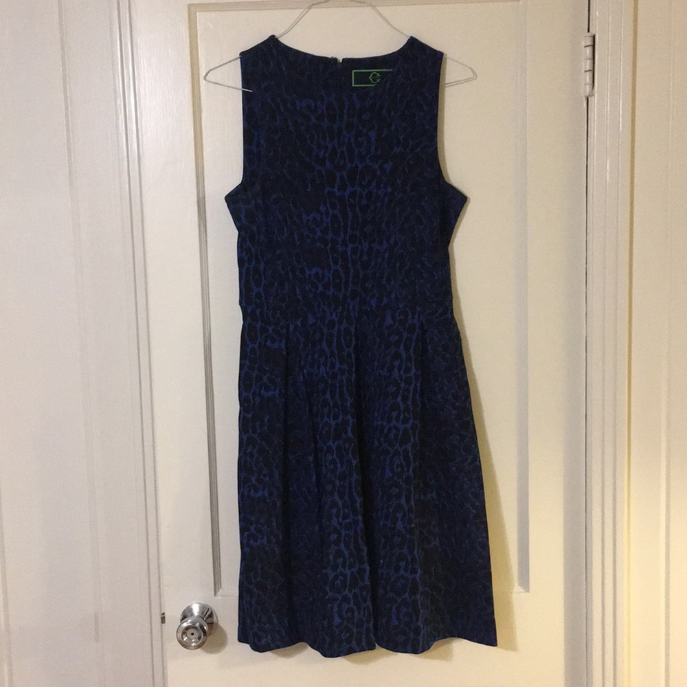 C Wonder blue leopard print dress. Size M.
